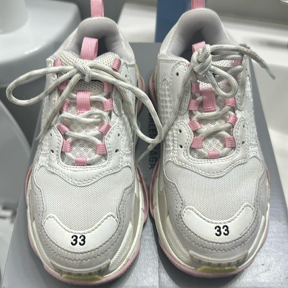 Used girls Balenciaga kids triple s sneakers